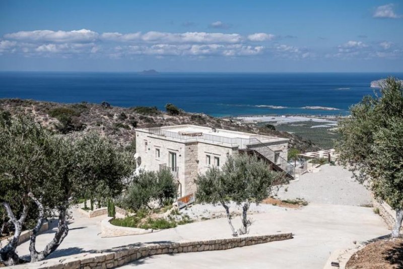 Phalasarna Kreta, Phalasarna: Luxuriöse Steinvilla mit freiem Meerblick zu verkaufen Haus kaufen